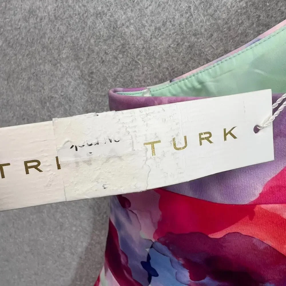 Trina Turk Delano Watercolor-‎ Print Race Back Fitted Dress Womens Size 0 NWT - Picture 7 of 10